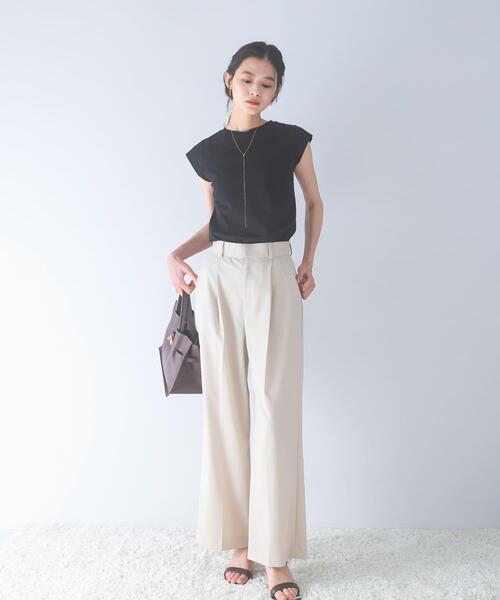 URBAN RESEARCH ROSSO WOMEN（アーバンリサーチ　ロッソ）の「クールタッチスーピマコットンフレンチTシャツ（Tシャツ/カットソー・レディース・レッド/ブラウン/ブラック/オフホワイト・FREE）」の11枚目の写真