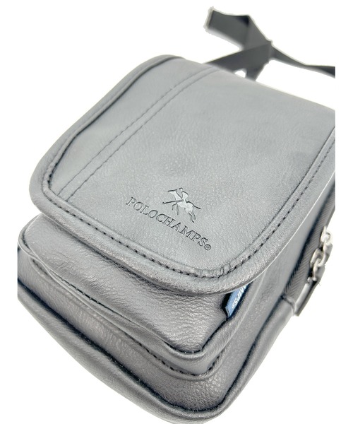 POLOCHAMPS(ポロチャンプス)の「POLOCHAMPS/ポロチャンプス 合皮フラップミニショルダー/シザーバッグ/スマホポーチ(ショルダーバッグ・メンズ・ブラック/グレー・FREE)」の18枚目の写真