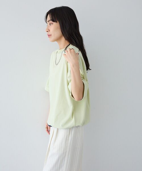 CRAFT STANDARD BOUTIQUE（クラフトスタンダードブティック）の「接触冷感 バイカラーヘムプルオーバー（Tシャツ/カットソー・レディース・グレー/オフホワイト/ライトグリーン/ネイビー・FREE）」の12枚目の写真