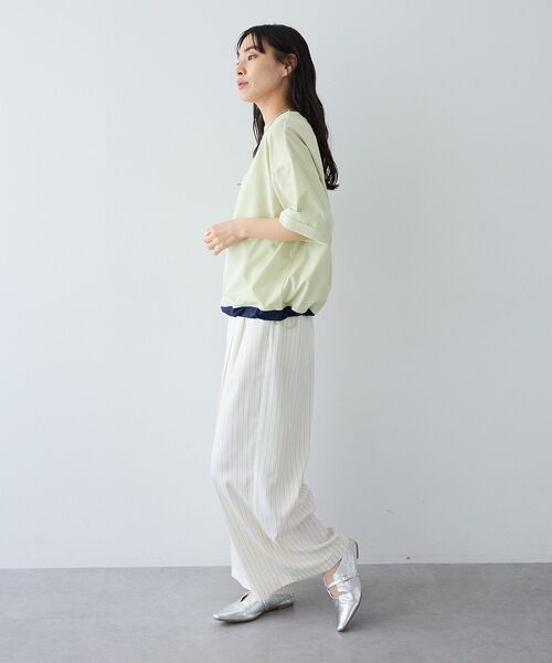 CRAFT STANDARD BOUTIQUE（クラフトスタンダードブティック）の「接触冷感 バイカラーヘムプルオーバー（Tシャツ/カットソー・レディース・グレー/オフホワイト/ライトグリーン/ネイビー・FREE）」の17枚目の写真