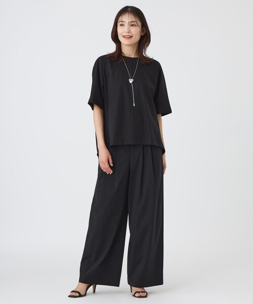TRANS WORK(トランスワーク)の「【L】【ウォッシャブル】コットンスムースカットソー(Tシャツ/カットソー・レディース・レッド/ブラック/ホワイト・44)」の5枚目の写真