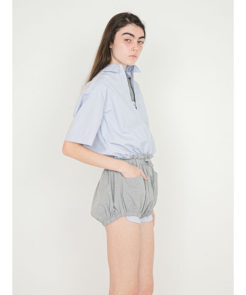 SORIN(ソリン )の「Shirt Docking Rompers/シャツドッキングジャンプスーツ(つなぎ/オールインワン・レディース・サックスブルー/ストライプ/ホワイト・38)」の6枚目の写真
