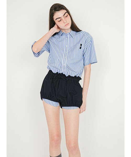 SORIN(ソリン )の「Shirt Docking Rompers/シャツドッキングジャンプスーツ(つなぎ/オールインワン・レディース・サックスブルー/ストライプ/ホワイト・38)」の16枚目の写真