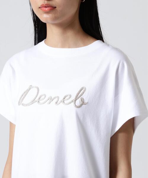 Munich(ミューニック)の「Munich(ミューニック)ロゴ刺繍Tシャツ(Tシャツ/カットソー・レディース・モスグリーン/ホワイト系2・F)」の6枚目の写真