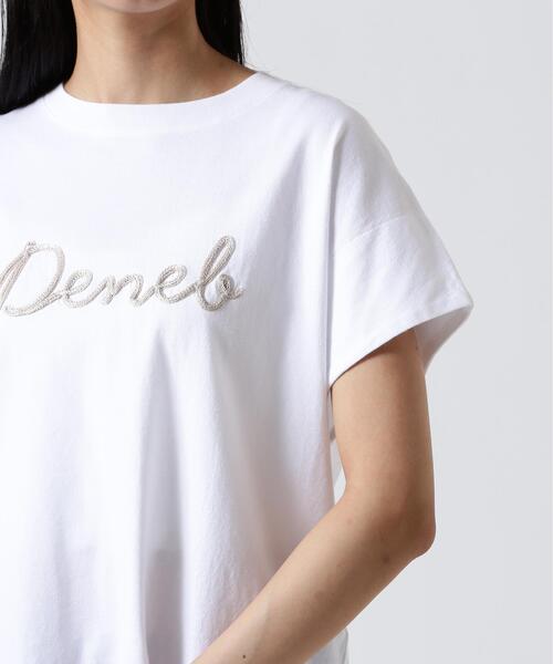 Munich(ミューニック)の「Munich(ミューニック)ロゴ刺繍Tシャツ(Tシャツ/カットソー・レディース・モスグリーン/ホワイト系2・F)」の7枚目の写真