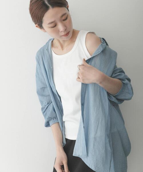 URBAN RESEARCH Sonny Label（アーバンリサーチサニーレーベル）の「『UR TECH ひやサラクール』ベーシックフライスタンクトップ（タンクトップ・レディース・ブラック/オフホワイト/チャコールグレー/ブラウン・FREE）」の8枚目の写真