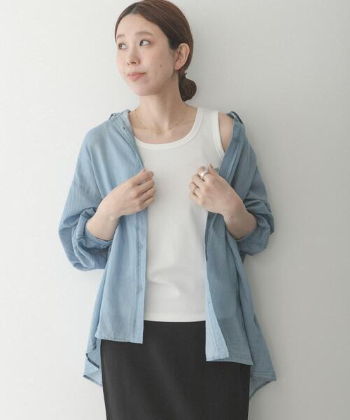 URBAN RESEARCH Sonny Label（アーバンリサーチサニーレーベル）の「『UR TECH ひやサラクール』ベーシックフライスタンクトップ（タンクトップ・レディース・ブラック/オフホワイト/チャコールグレー/ブラウン・FREE）」の9枚目の写真