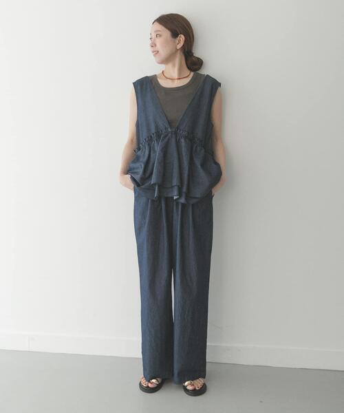 URBAN RESEARCH Sonny Label（アーバンリサーチサニーレーベル）の「『UR TECH ひやサラクール』ベーシックフライスタンクトップ（タンクトップ・レディース・ブラック/オフホワイト/チャコールグレー/ブラウン・FREE）」の22枚目の写真
