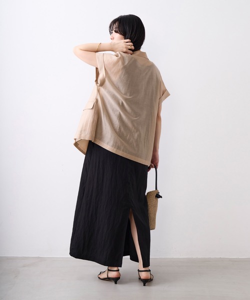 MICA&DEAL(マイカ&ディール)の「Iラインノースリーブワンピース(ワンピース・レディース・チャコールグレー/ブラック/ベージュ・FREE)」の7枚目の写真