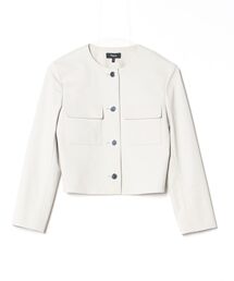 Theory ノーカラージャケット アイボリー ブランド古着】theory ｜セオリーのノーカラージャケット古着通販