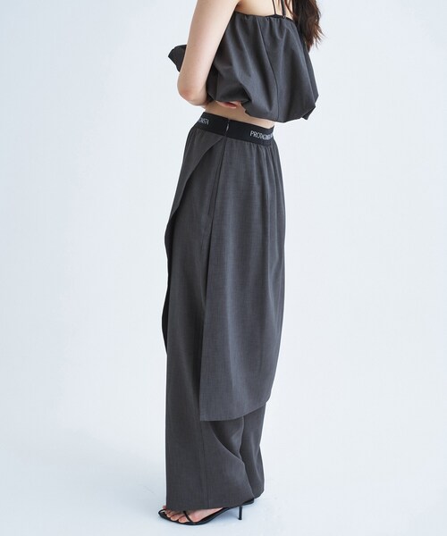 PROTAGONISTA(プロタゴニスタ)の「PROTAGONISTA|layered trousers(その他パンツ・レディース・ダークグレー・00)」の3枚目の写真