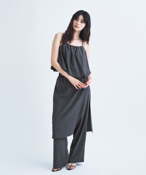 PROTAGONISTA(プロタゴニスタ)の「PROTAGONISTA|layered trousers(その他パンツ・レディース・ダークグレー・00)」の5枚目の写真