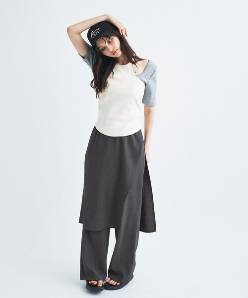 PROTAGONISTA(プロタゴニスタ)の「PROTAGONISTA|layered trousers(その他パンツ・レディース・ダークグレー・00)」の10枚目の写真