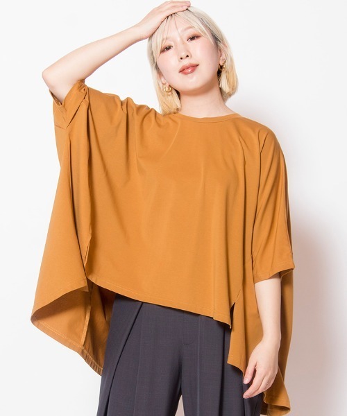 OSMOSIS（オズモーシス）の「フレアービッグプルオーバー（Tシャツ/カットソー・レディース・ホワイト/ブラック/キャメル/ブルー・ONE SIZE）」の4枚目の写真