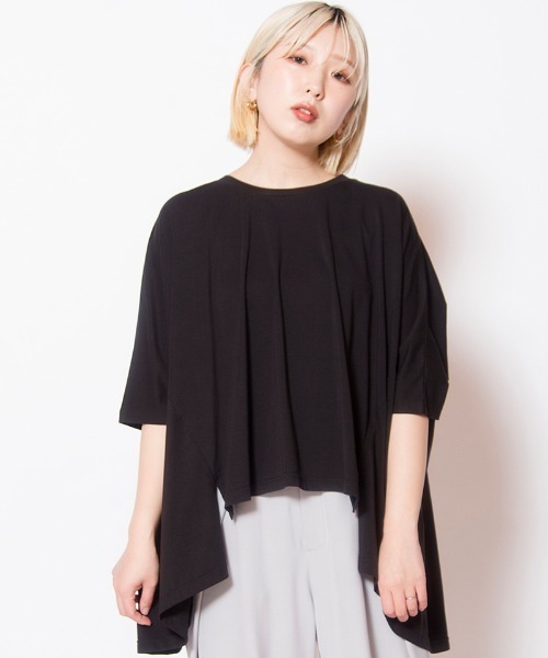 OSMOSIS（オズモーシス）の「フレアービッグプルオーバー（Tシャツ/カットソー・レディース・ホワイト/ブラック/キャメル/ブルー・ONE SIZE）」の3枚目の写真