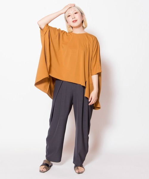 OSMOSIS（オズモーシス）の「フレアービッグプルオーバー（Tシャツ/カットソー・レディース・ホワイト/ブラック/キャメル/ブルー・ONE SIZE）」の14枚目の写真