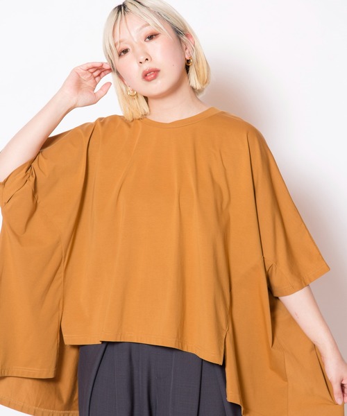 OSMOSIS（オズモーシス）の「フレアービッグプルオーバー（Tシャツ/カットソー・レディース・ホワイト/ブラック/キャメル/ブルー・ONE SIZE）」の5枚目の写真