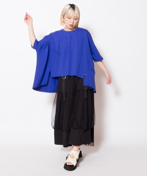 OSMOSIS（オズモーシス）の「フレアービッグプルオーバー（Tシャツ/カットソー・レディース・ホワイト/ブラック/キャメル/ブルー・ONE SIZE）」の21枚目の写真