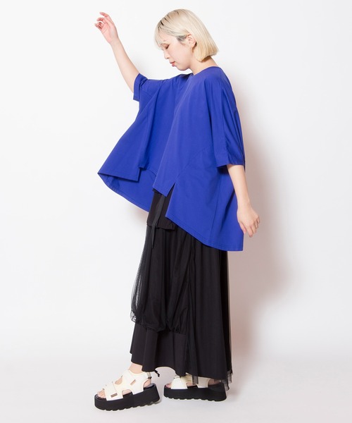 OSMOSIS（オズモーシス）の「フレアービッグプルオーバー（Tシャツ/カットソー・レディース・ホワイト/ブラック/キャメル/ブルー・ONE SIZE）」の19枚目の写真