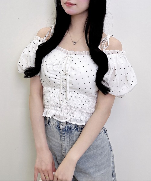 INGNI(イング)の「2Wayオフショルリボンシャーリングブラウス(シャツ/ブラウス・レディース・オフホワイト/ホワイト系その他3/ブラック系3・M)」の12枚目の写真
