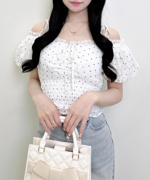 INGNI(イング)の「2Wayオフショルリボンシャーリングブラウス(シャツ/ブラウス・レディース・オフホワイト/ホワイト系その他3/ブラック系3・M)」の13枚目の写真