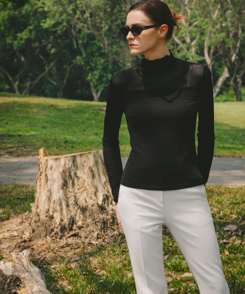 OBER GOLF(オーベルゴルフ)の「ソフトメッシュロングスリーブベーストップ(ブラック)(Tシャツ/カットソー・レディース・ブラック・FREE)」の3枚目の写真