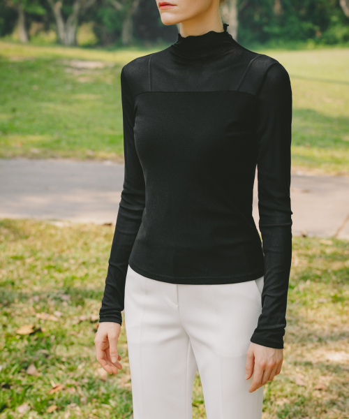OBER GOLF(オーベルゴルフ)の「ソフトメッシュロングスリーブベーストップ(ブラック)(Tシャツ/カットソー・レディース・ブラック・FREE)」の5枚目の写真