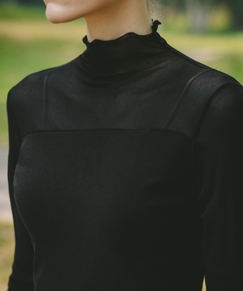 OBER GOLF(オーベルゴルフ)の「ソフトメッシュロングスリーブベーストップ(ブラック)(Tシャツ/カットソー・レディース・ブラック・FREE)」の6枚目の写真