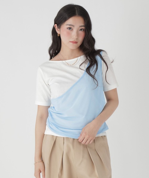 GLOBAL WORK(グローバルワーク)の「フェイクレイヤード半袖T/684071(Tシャツ/カットソー・レディース・ホワイト/ブラック・LARGE/MEDIUM)」の11枚目の写真
