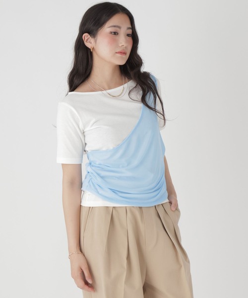 GLOBAL WORK(グローバルワーク)の「フェイクレイヤード半袖T/684071(Tシャツ/カットソー・レディース・ホワイト/ブラック・LARGE/MEDIUM)」の14枚目の写真