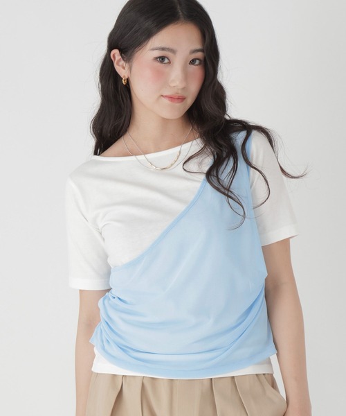 GLOBAL WORK(グローバルワーク)の「フェイクレイヤード半袖T/684071(Tシャツ/カットソー・レディース・ホワイト/ブラック・LARGE/MEDIUM)」の6枚目の写真