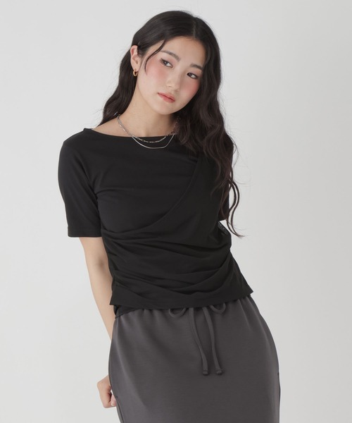 GLOBAL WORK(グローバルワーク)の「フェイクレイヤード半袖T/684071(Tシャツ/カットソー・レディース・ホワイト/ブラック・LARGE/MEDIUM)」の3枚目の写真