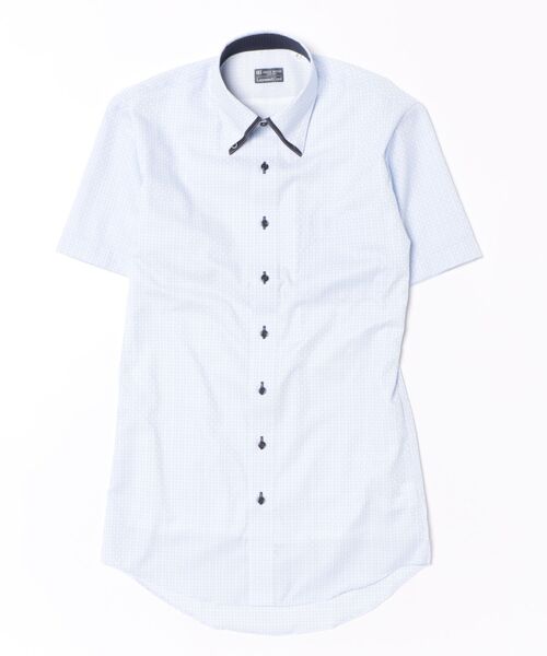 TOKYO SHIRTS（トウキョウシャツ）の「【Layered Cool】【吸水速乾】 形態安定ノンアイロン ボタンダウン 半袖ビジネスワイシャツ（ビジネスシャツ・メンズ・サックスブルー・首回り41cm/首回り42cm/首回り43cm/首回り37cm/首回り39cm）」の6枚目の写真