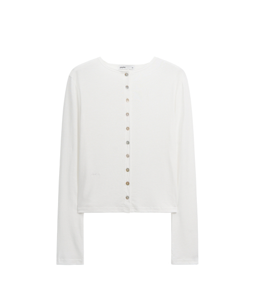 PEPLEE(ペプリー)の「Tencel Button Round Neck Cardigan (White)(カーディガン/ボレロ・レディース・その他・OS)」の7枚目の写真