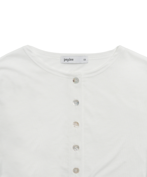 PEPLEE(ペプリー)の「Tencel Button Round Neck Cardigan (White)(カーディガン/ボレロ・レディース・その他・OS)」の14枚目の写真