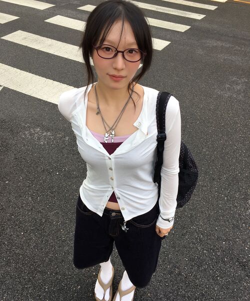 PEPLEE(ペプリー)の「Tencel Button Round Neck Cardigan (White)(カーディガン/ボレロ・レディース・その他・OS)」の10枚目の写真