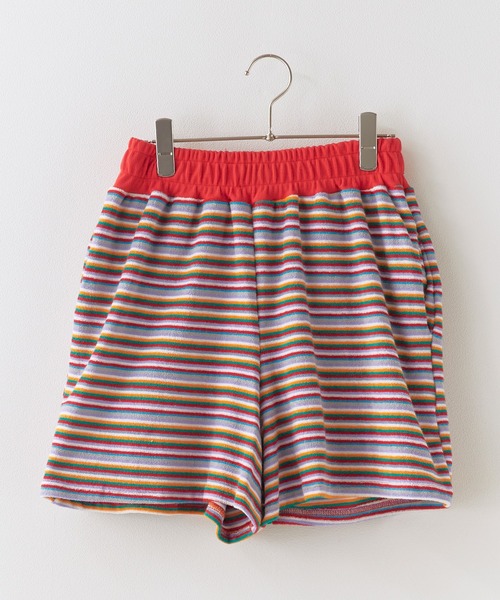 Chick(チック)の「Pile Fabric Striped Tank Top and Shorts Set / パイル地 ボーダー タンクトップショーツ セットアップ コットン レディース 韓国 2026年 夏 夏服(セットアップ・レディース・レッド/ピンク/グリーン・FREE)」の11枚目の写真