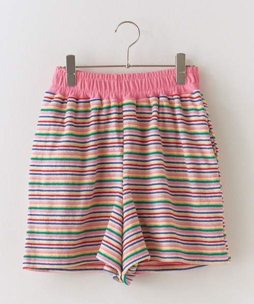 Chick(チック)の「Pile Fabric Striped Tank Top and Shorts Set / パイル地 ボーダー タンクトップショーツ セットアップ コットン レディース 韓国 2026年 夏 夏服(セットアップ・レディース・レッド/ピンク/グリーン・FREE)」の12枚目の写真