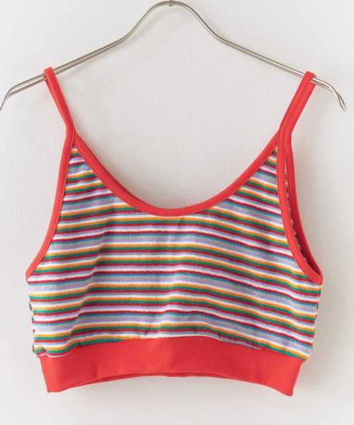 Chick(チック)の「Pile Fabric Striped Tank Top and Shorts Set / パイル地 ボーダー タンクトップショーツ セットアップ コットン レディース 韓国 2026年 夏 夏服(セットアップ・レディース・レッド/ピンク/グリーン・FREE)」の10枚目の写真