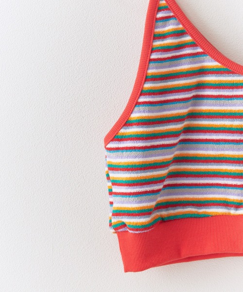 Chick(チック)の「Pile Fabric Striped Tank Top and Shorts Set / パイル地 ボーダー タンクトップショーツ セットアップ コットン レディース 韓国 2026年 夏 夏服(セットアップ・レディース・レッド/ピンク/グリーン・FREE)」の9枚目の写真