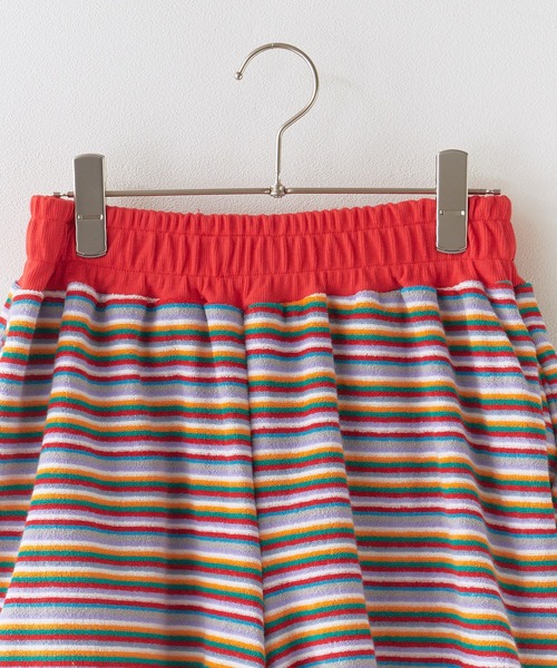 Chick(チック)の「Pile Fabric Striped Tank Top and Shorts Set / パイル地 ボーダー タンクトップショーツ セットアップ コットン レディース 韓国 2026年 夏 夏服(セットアップ・レディース・レッド/ピンク/グリーン・FREE)」の7枚目の写真