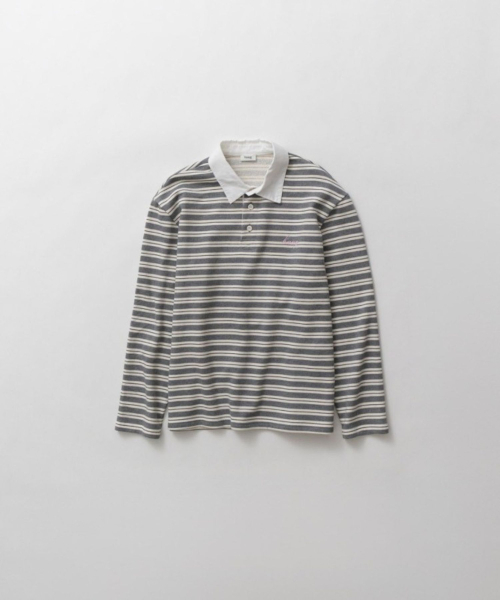 haag(ヘイグ)の「a stripe rugby t-sh (grey)(ポロシャツ・レディース・その他・FREE)」の2枚目の写真