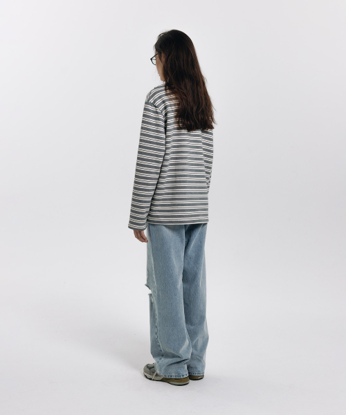 haag(ヘイグ)の「a stripe rugby t-sh (grey)(ポロシャツ・レディース・その他・FREE)」の6枚目の写真