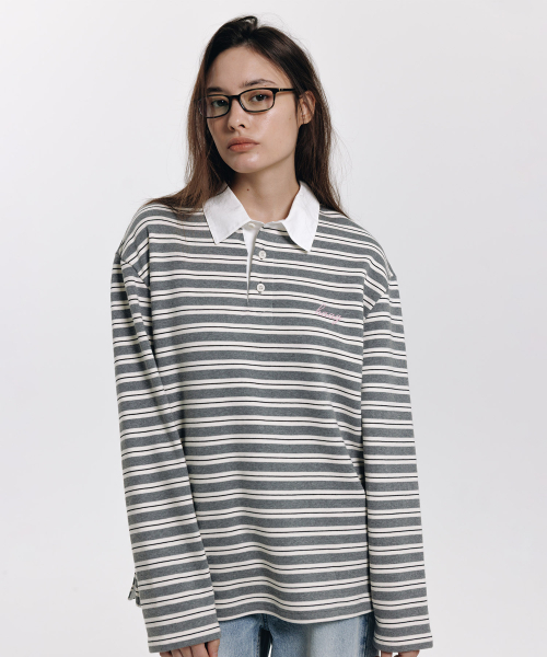haag(ヘイグ)の「a stripe rugby t-sh (grey)(ポロシャツ・レディース・その他・FREE)」の12枚目の写真