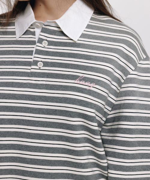 haag(ヘイグ)の「a stripe rugby t-sh (grey)(ポロシャツ・レディース・その他・FREE)」の13枚目の写真
