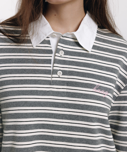 haag(ヘイグ)の「a stripe rugby t-sh (grey)(ポロシャツ・レディース・その他・FREE)」の16枚目の写真