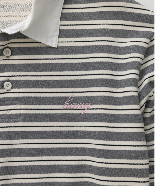 haag(ヘイグ)の「a stripe rugby t-sh (grey)(ポロシャツ・レディース・その他・FREE)」の19枚目の写真