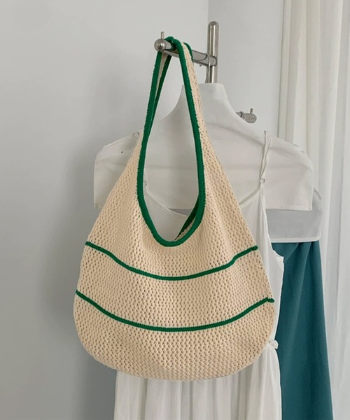 IRADOWL(アイラドール)の「ラウンド型かぎ編みトートバッグ(トートバッグ・レディース・アイボリー/レッド/ブルー/パープル/グリーン・FREE)」の11枚目の写真