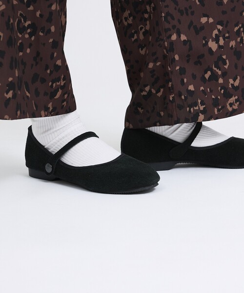 CROWN（クラウン）の「【CROWN/クラウン】STRAP COURT JAZZ SUEDE/シューズ/スエード（バレエシューズ・レディース・ブラック・7/6/5/4）」の2枚目の写真