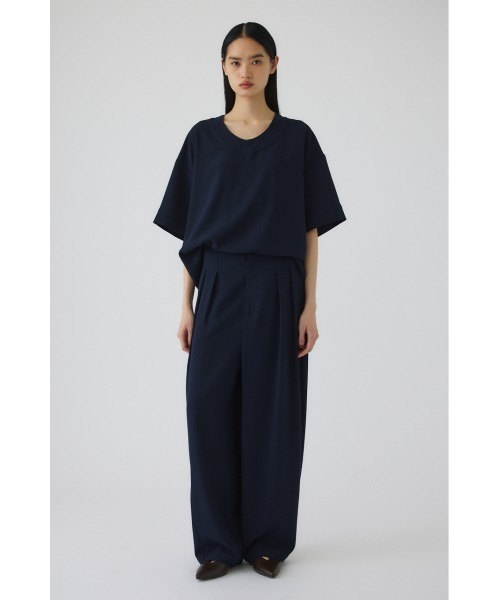 RIM.ARK(リムアーク)の「Georgette u-neck tops(ジョーゼットUネックトップス)(Tシャツ/カットソー・レディース・カーキ/ブラック/ネイビー・FREE)」の1枚目の写真